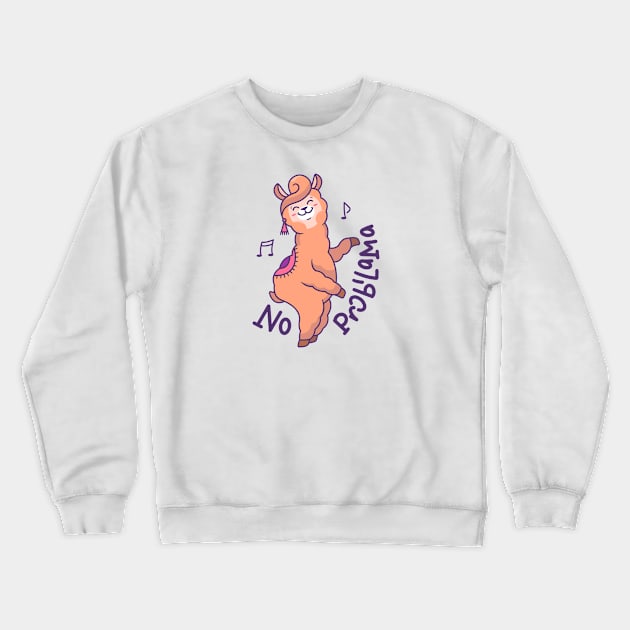 Cute Llama No Probllama Crewneck Sweatshirt by mchda